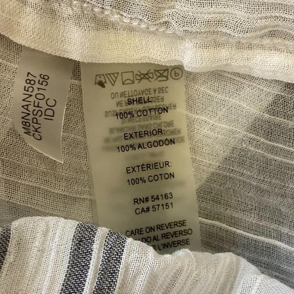 CALVIN KLEIN White Sheer Stripe Shirt NWT - Picture 7 of 7